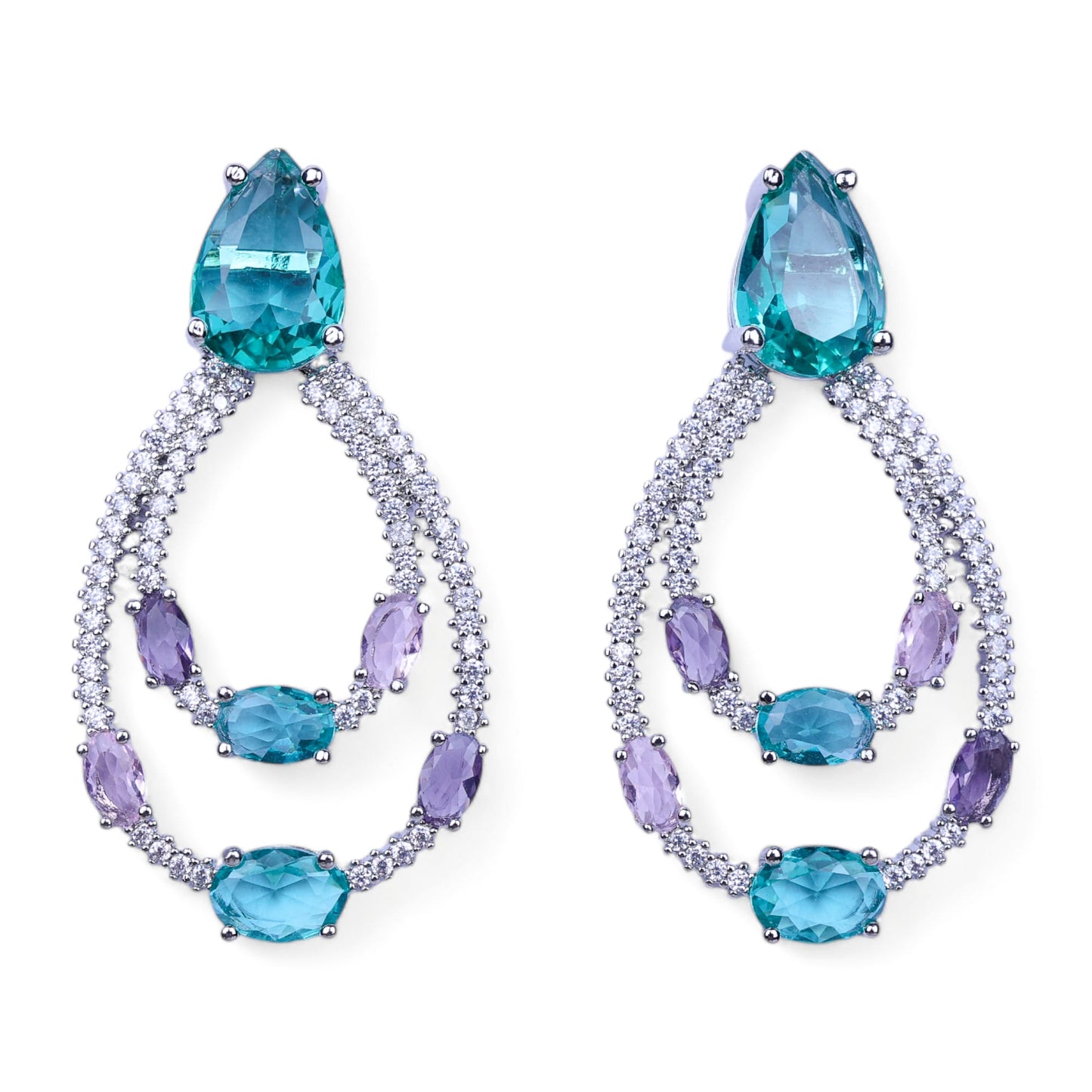 Double Circle Drop Earrings