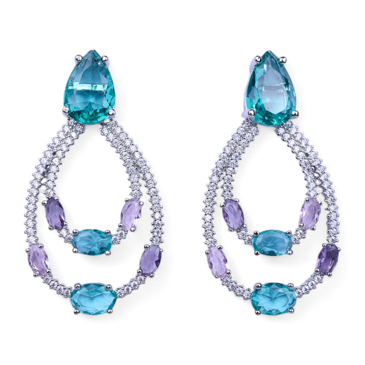 Double Circle Drop Earrings