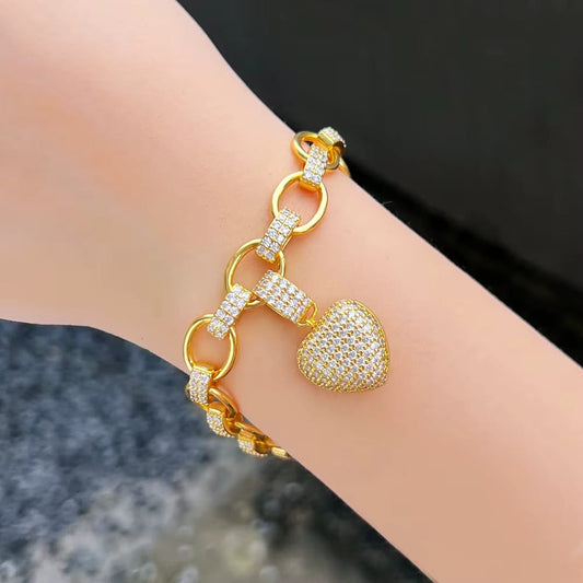 Heart link chain Bracelet