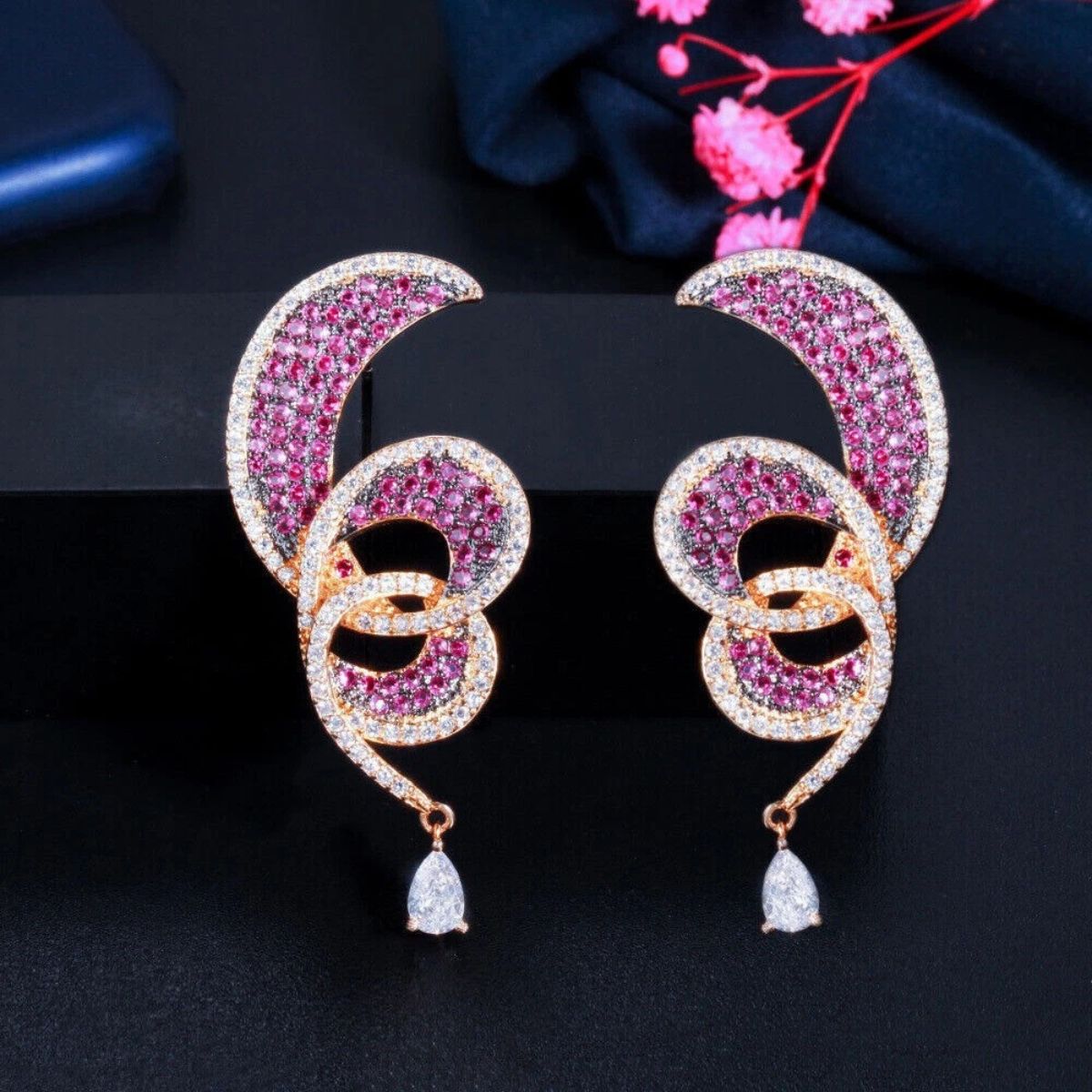 Magenta Swirl Earrings