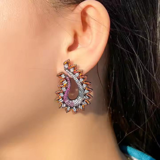 Peacock Drop Earring