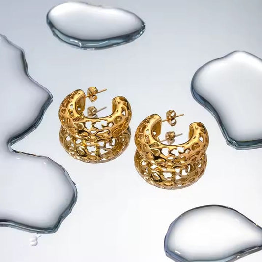 Perforated Luxe Hoops Earrings