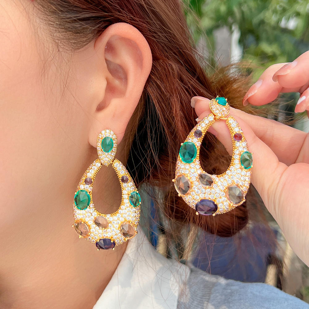 Water Drop Earrings - sky blue