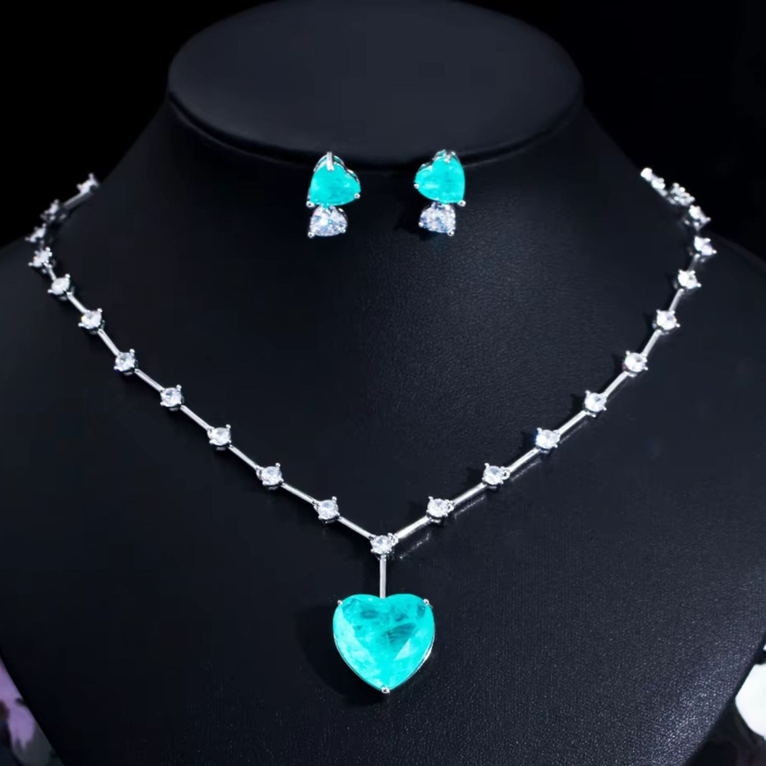 Blue Crush Heart Necklace