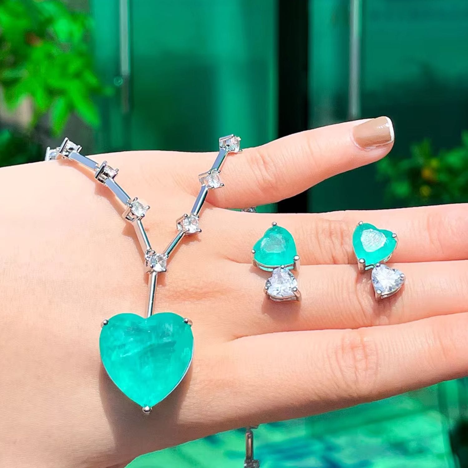 Blue Crush Heart Necklace