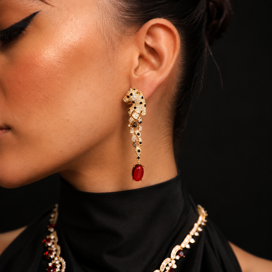 Checkmate Leopard Earrings