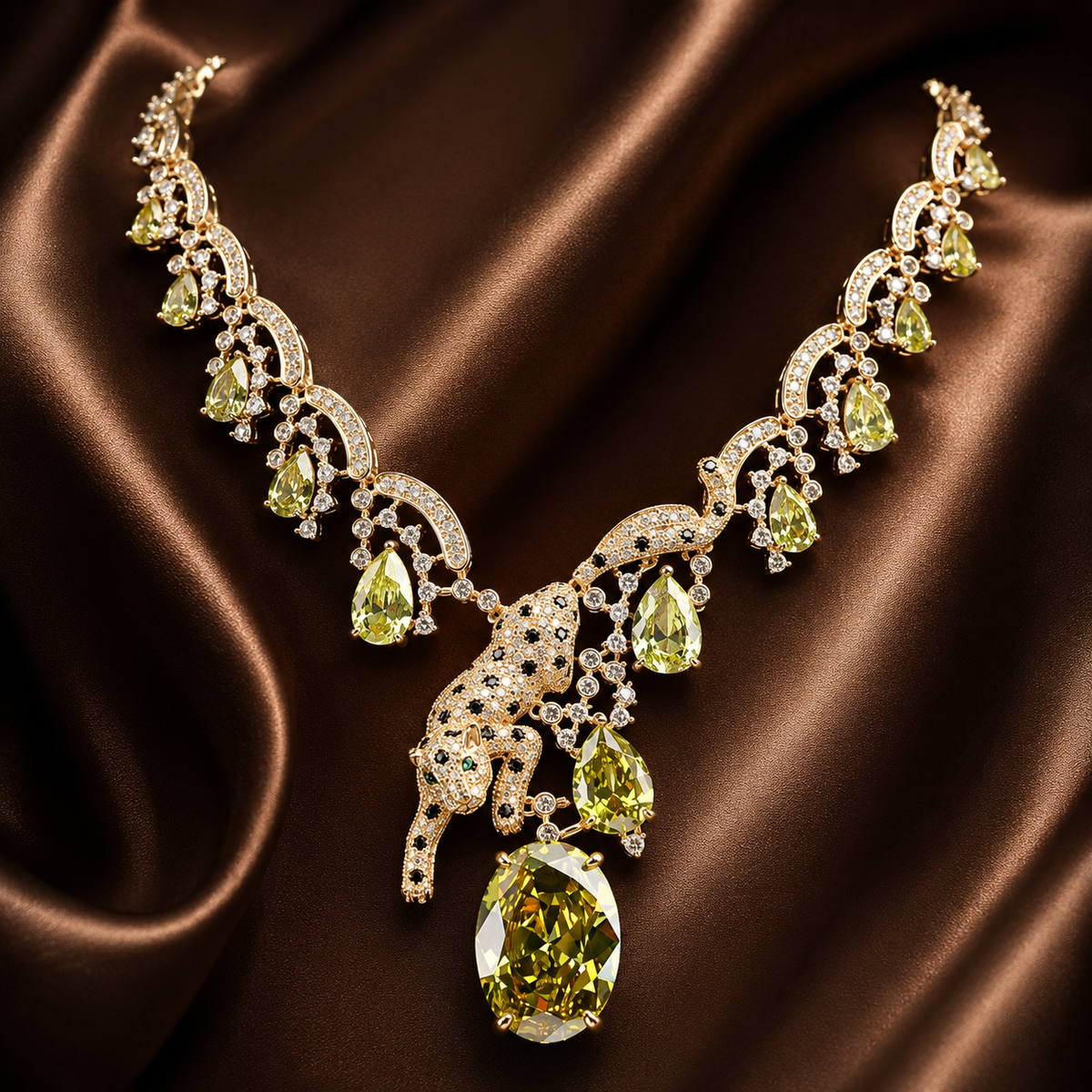 Checkmate Leopard Necklace