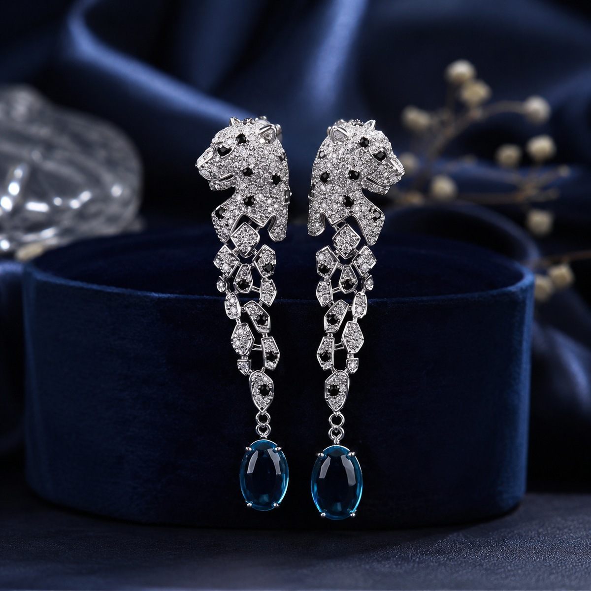 Checkmate Leopard Earrings
