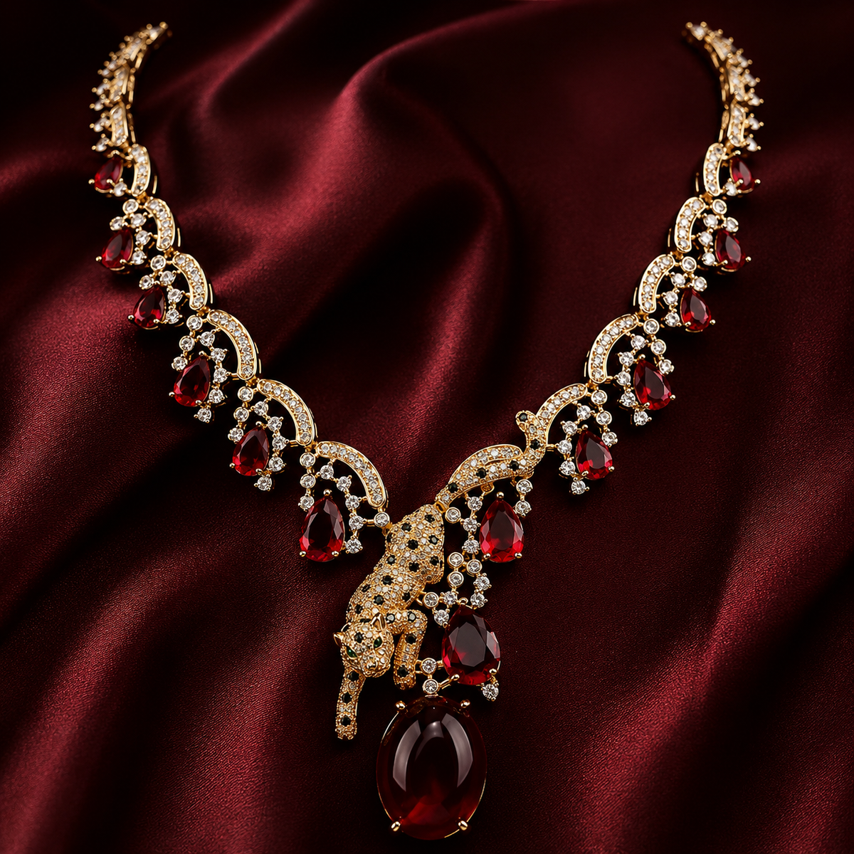 Checkmate Leopard Necklace