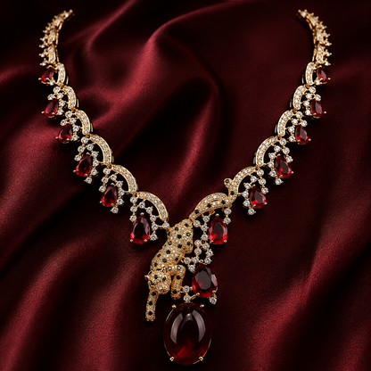 Checkmate Leopard Necklace