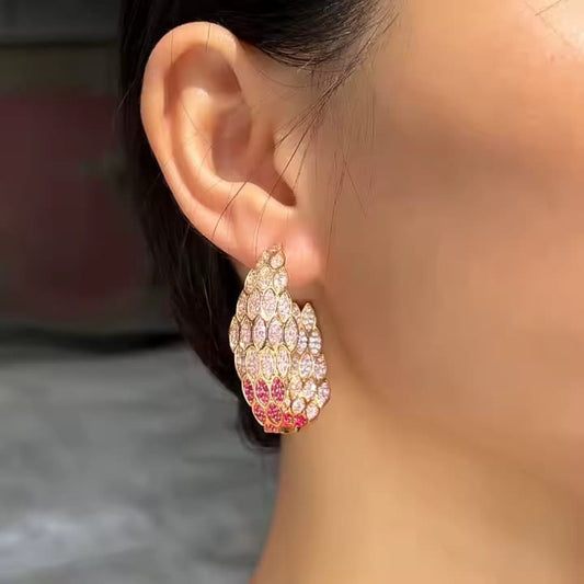 Feather Hoop Earrings