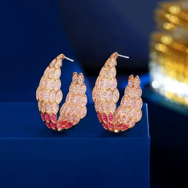 Feather Hoop Earrings