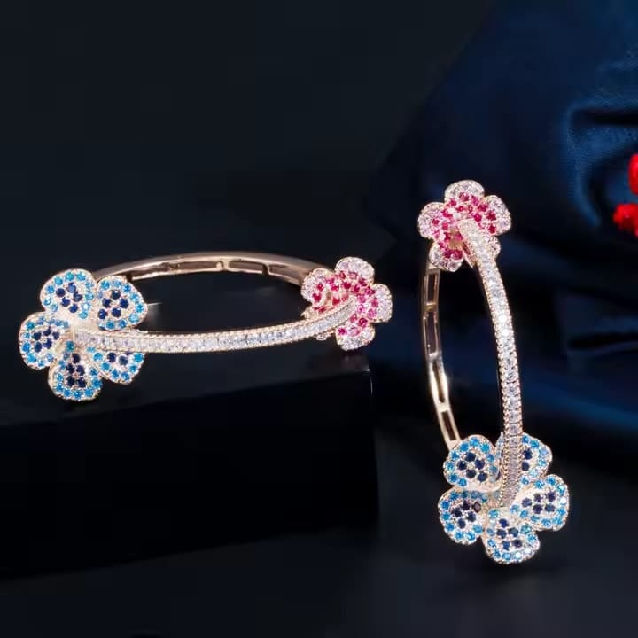 Flower Arc Hoop Earrings