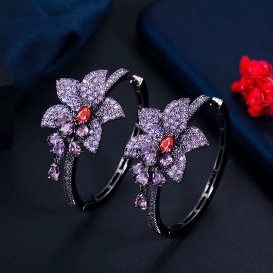 Flower Hoop Earrings