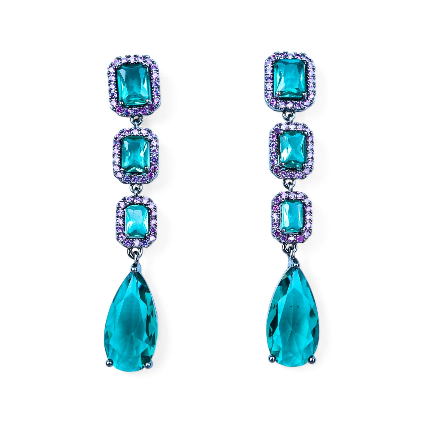 Green Crystal Drop Earrings