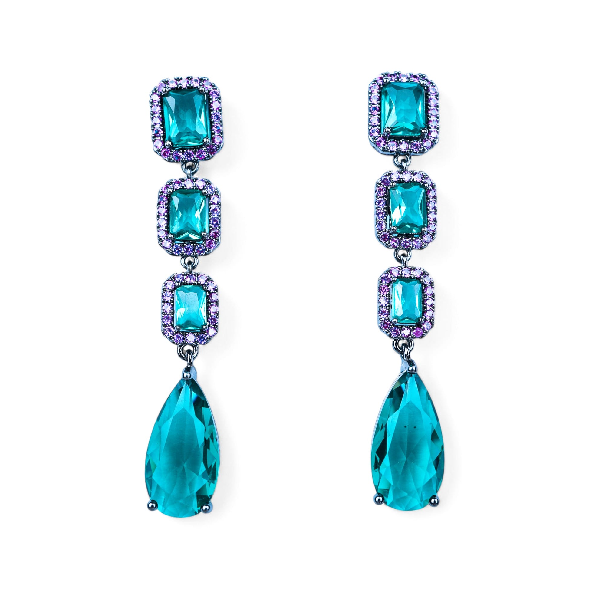 Green Crystal Drop Earrings