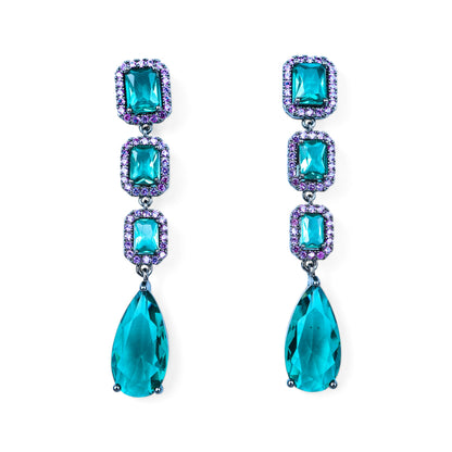 Green Crystal Drop Earrings