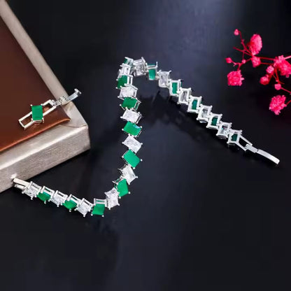 Green Tennis Bracelet