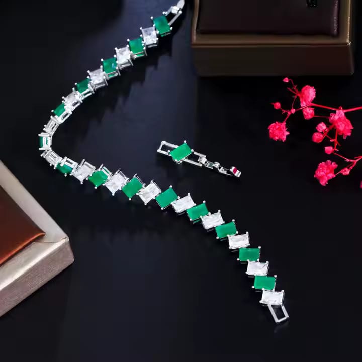 Green Tennis Bracelet