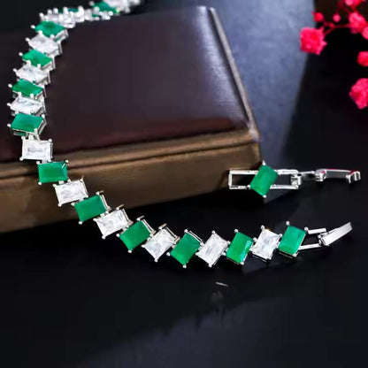 Green Tennis Bracelet