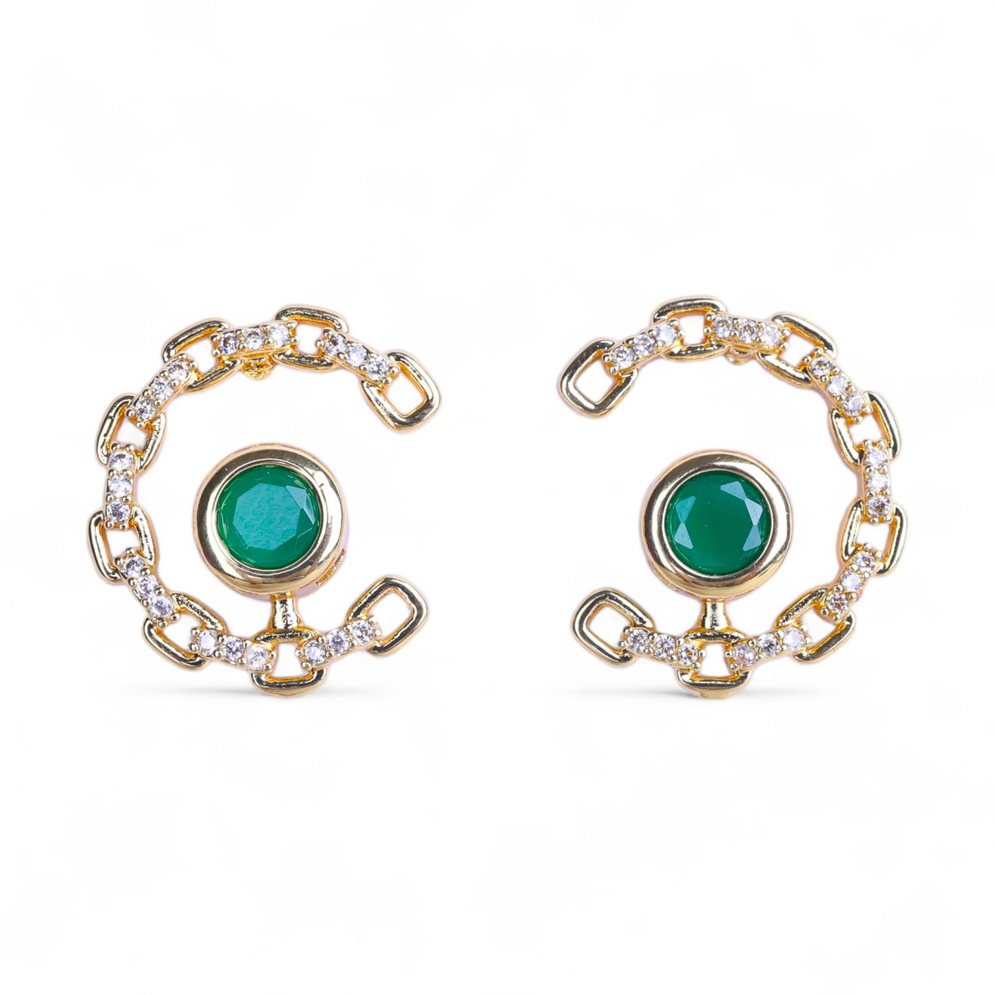 Half Round Stud Earrings