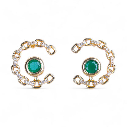 Half Round Stud Earrings