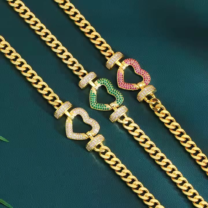 Heart Chain Charm Bracelet