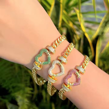 Heart Chain Charm Bracelet