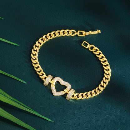 Heart Chain Charm Bracelet