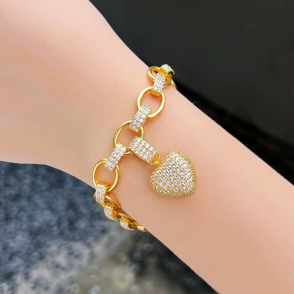 Heart link chain Bracelet