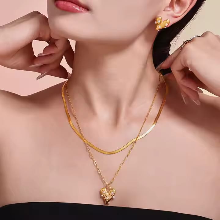 Heart Pearl Necklace