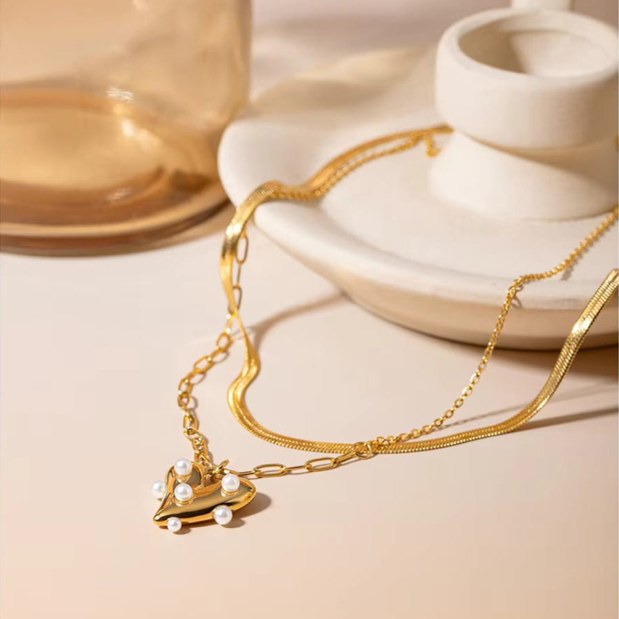 Heart Pearl Necklace