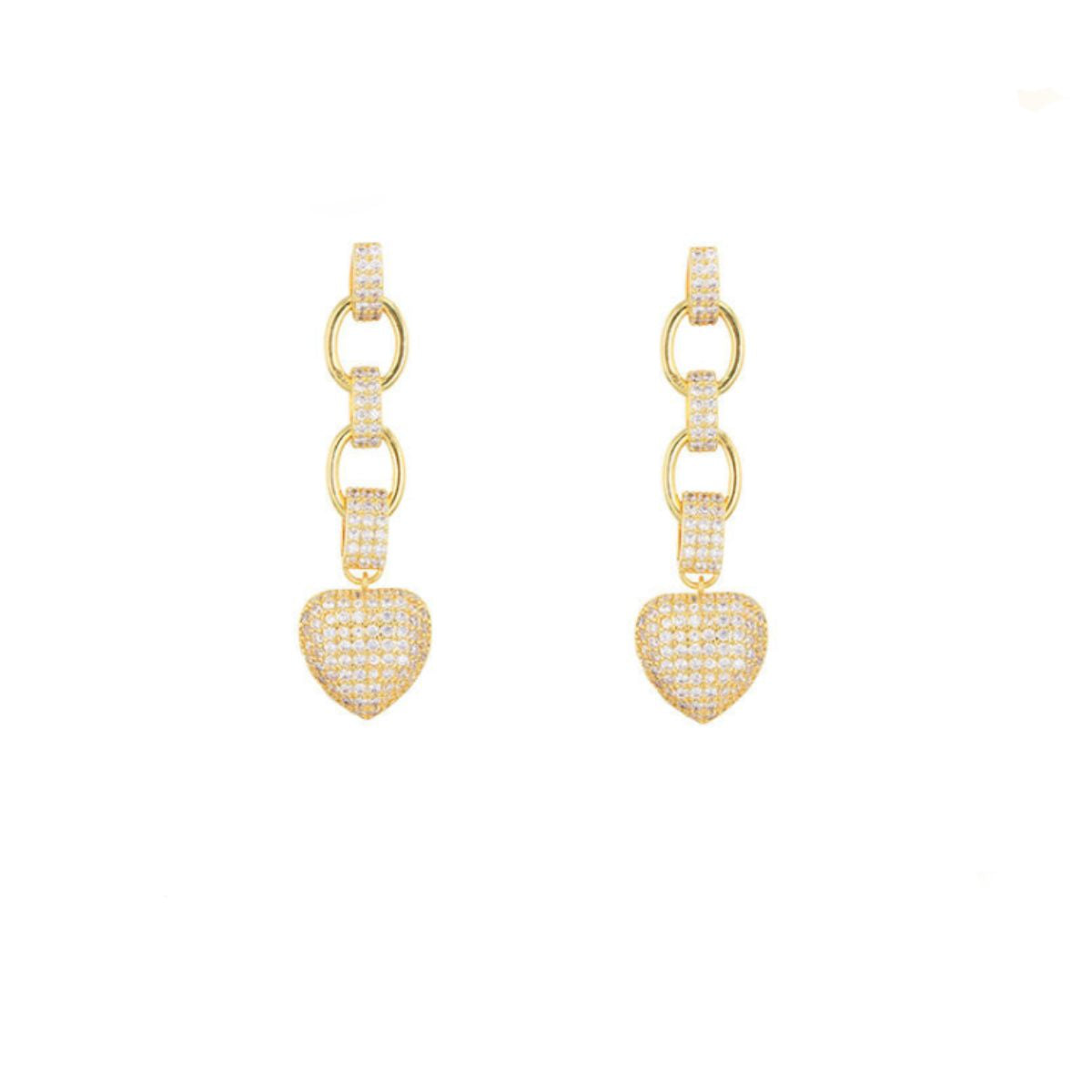Heart Link Chain Earrings