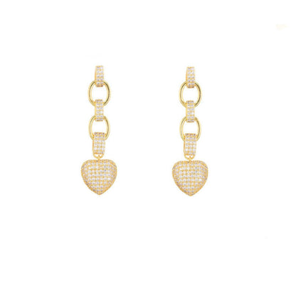 Heart Link Chain Earrings