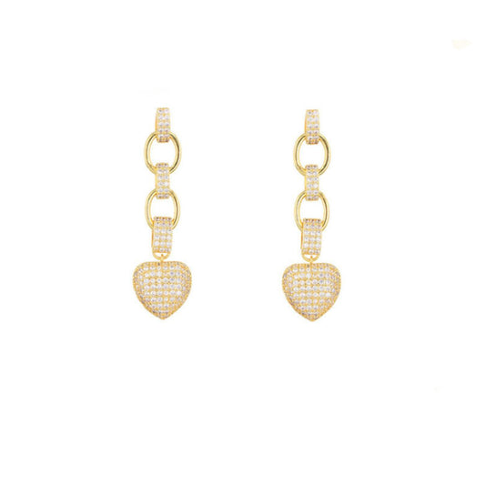 Heart Link Chain Earrings