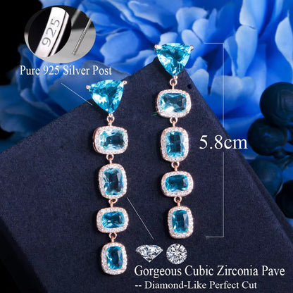 Aqua Lumière Drop Earrings