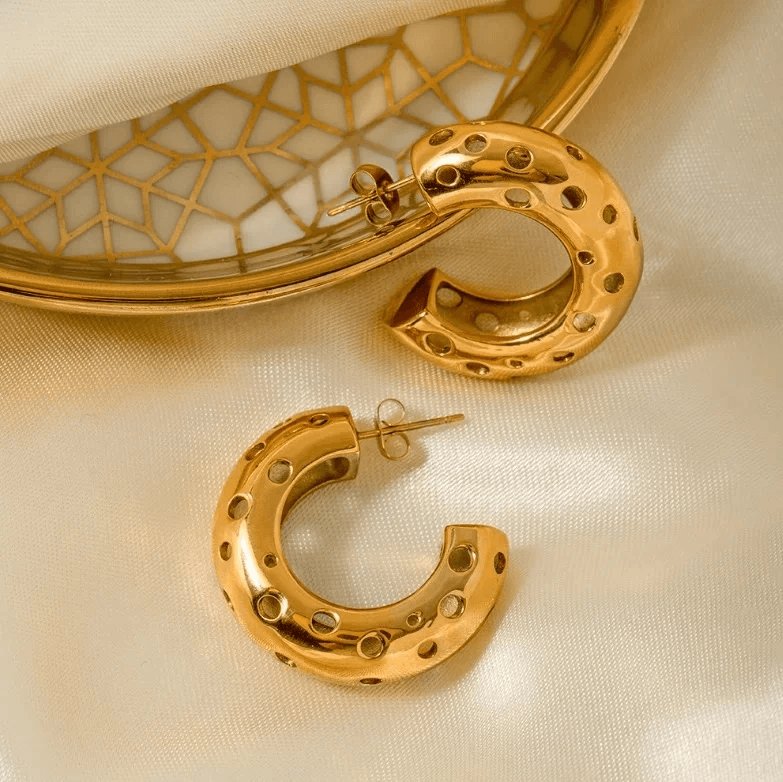 Perforated Luxe Hoops Earrings