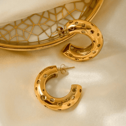 Perforated Luxe Hoops Earrings