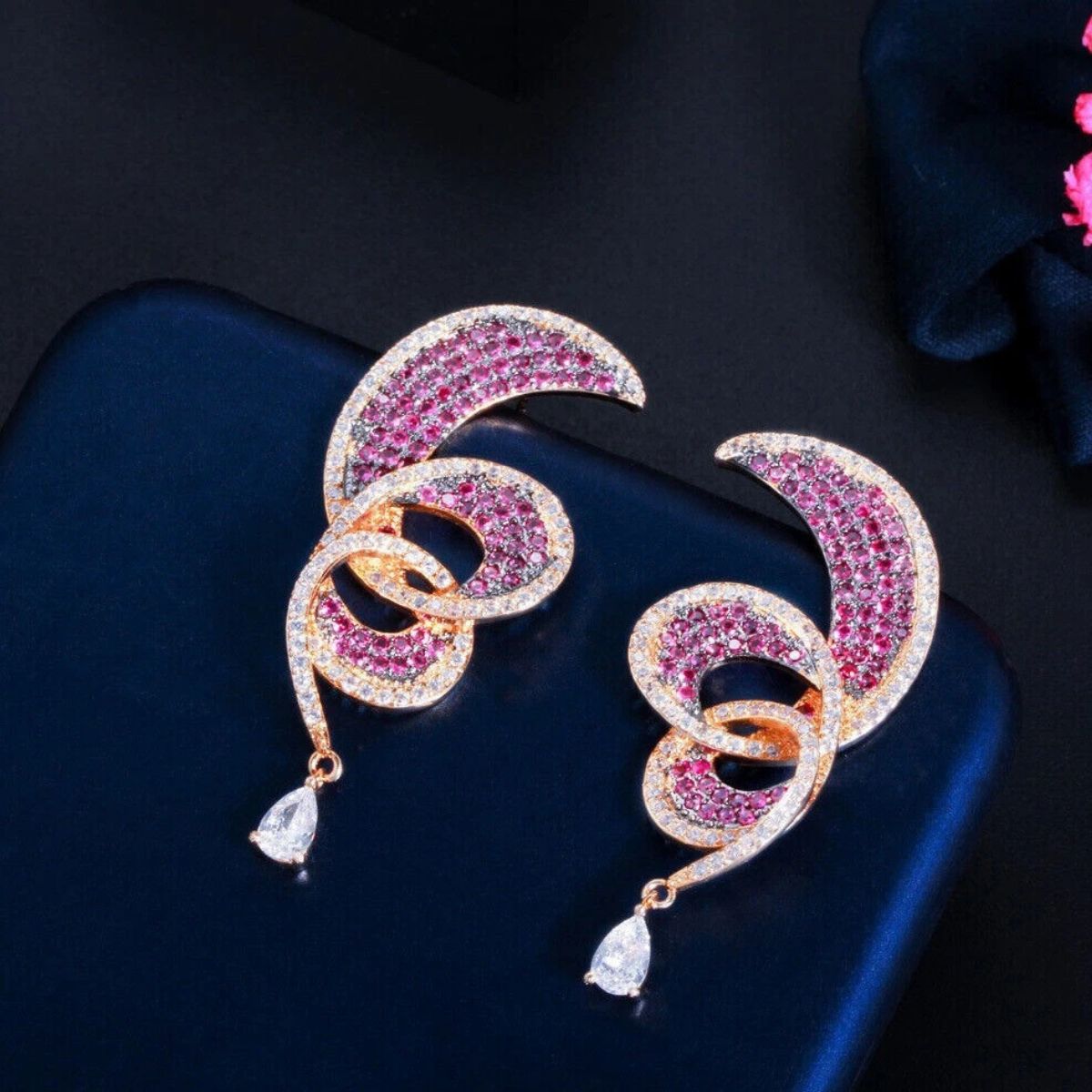 Magenta Swirl Earrings