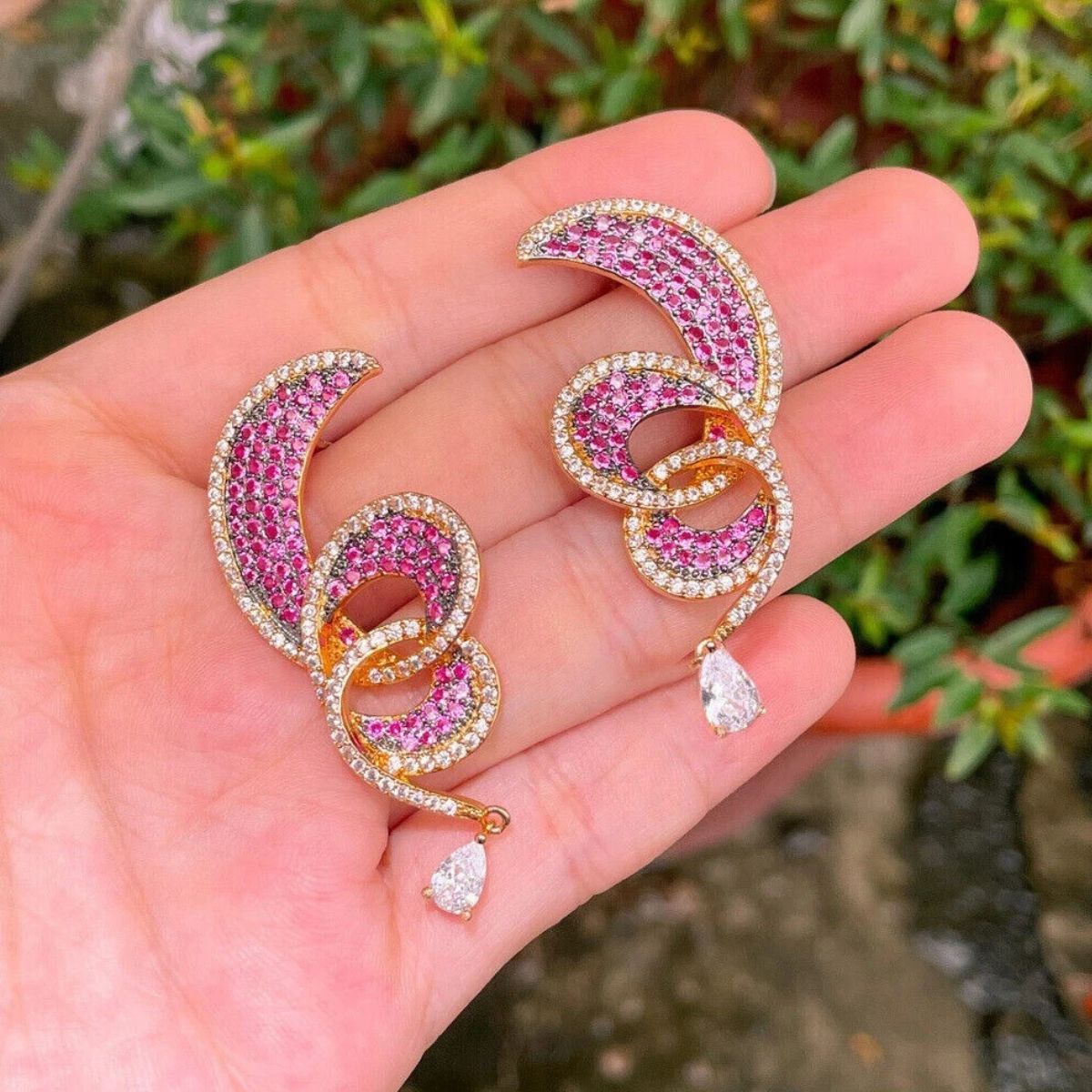 Magenta Swirl Earrings