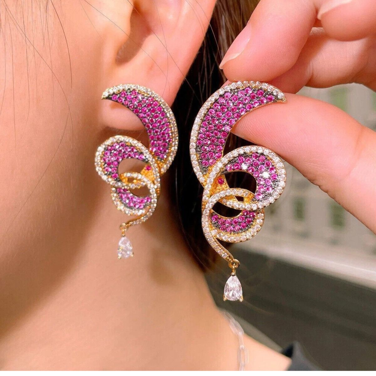 Magenta Swirl Earrings