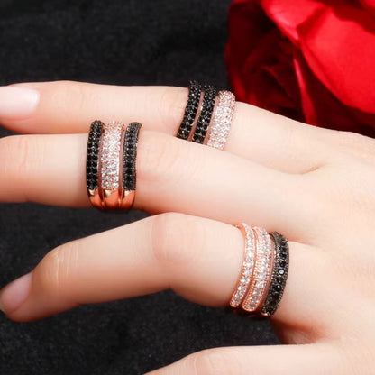 Midnight Spark Trio Rings
