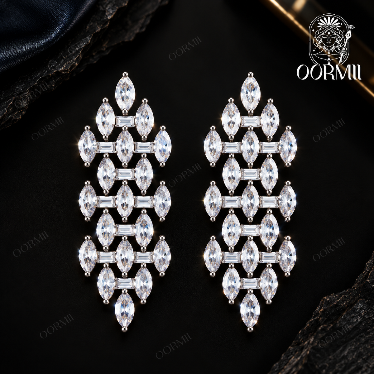 Sparkling Silver Earrings