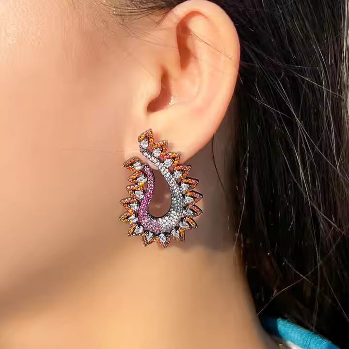 Peacock Drop Earring