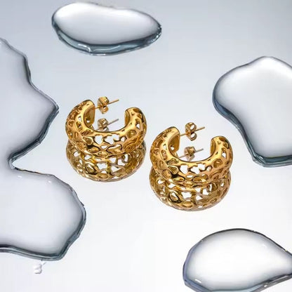 Perforated Luxe Hoops Earrings