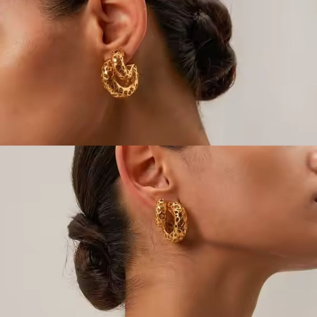 Perforated Luxe Hoops Earrings