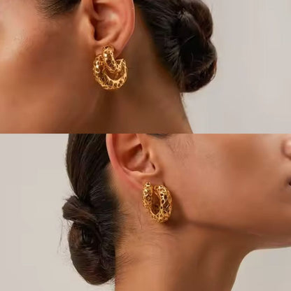 Perforated Luxe Hoops Earrings