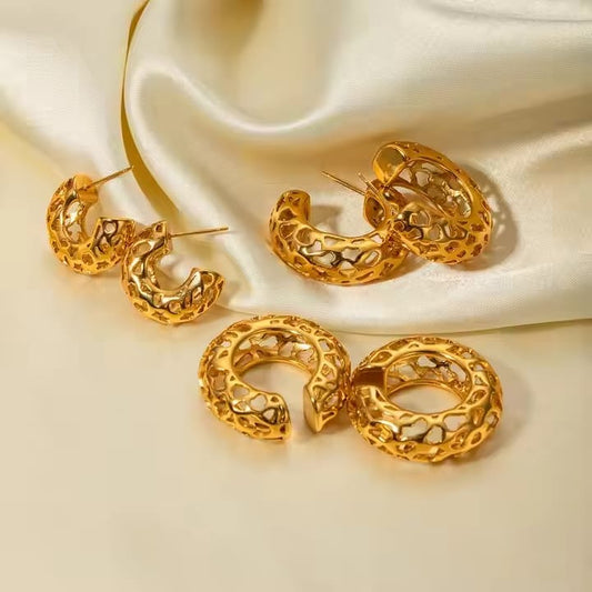 Perforated Luxe Hoops Earrings
