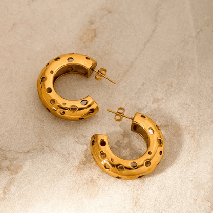 Perforated Luxe Hoops Earrings