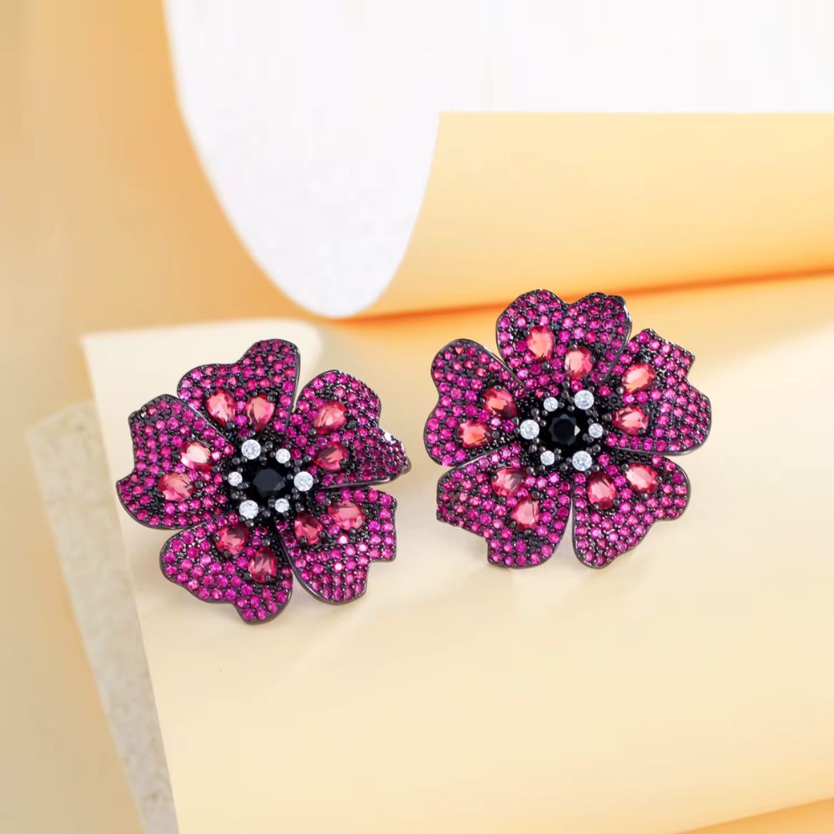 Red Flower Earrings